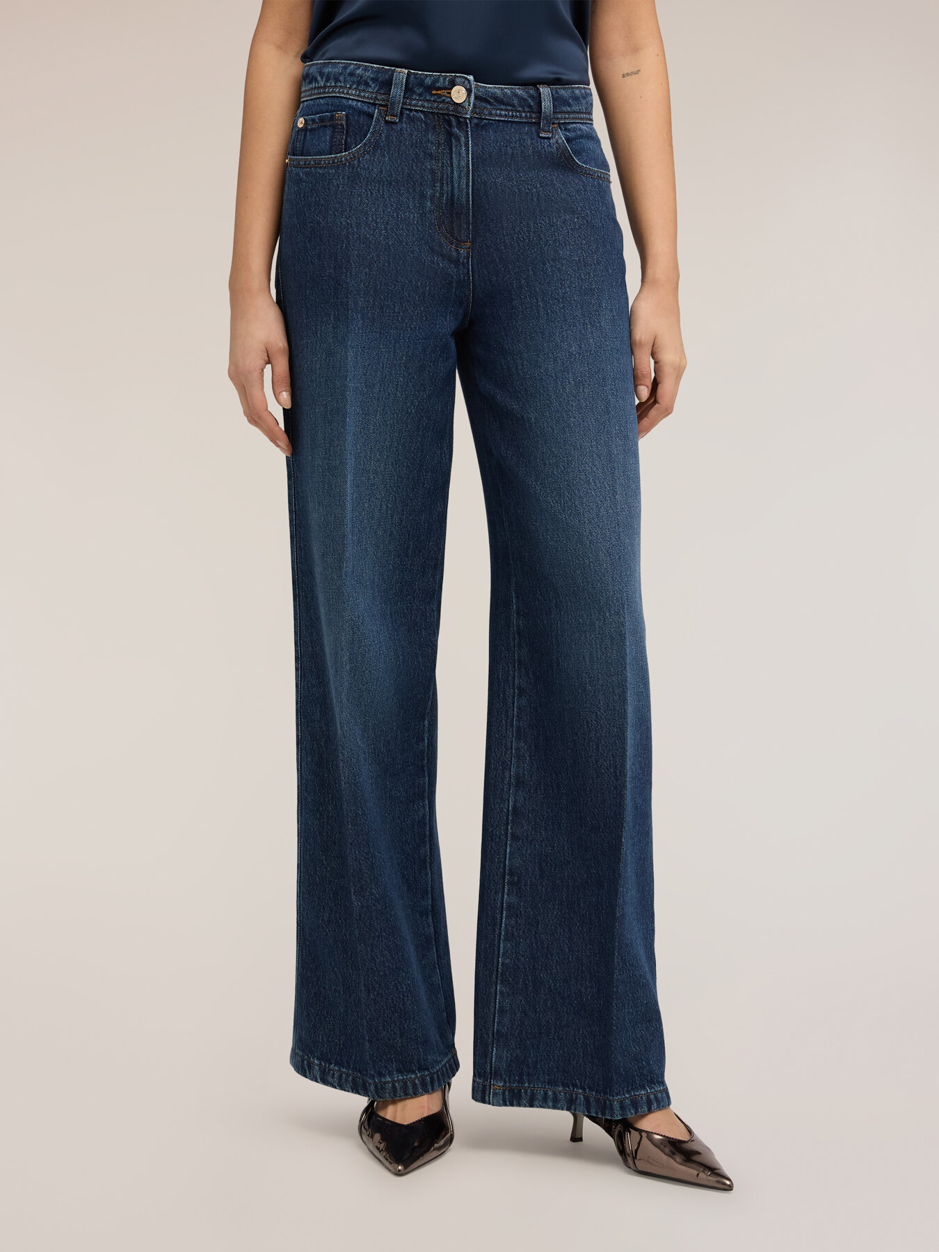 Jeans palazzo wide fit misto lyocell image number 0