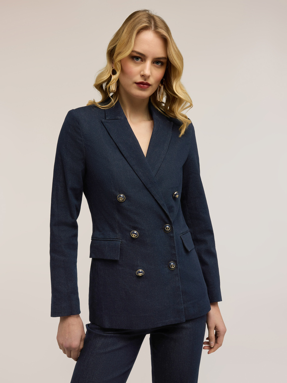 Blazer doppiopetto in denim