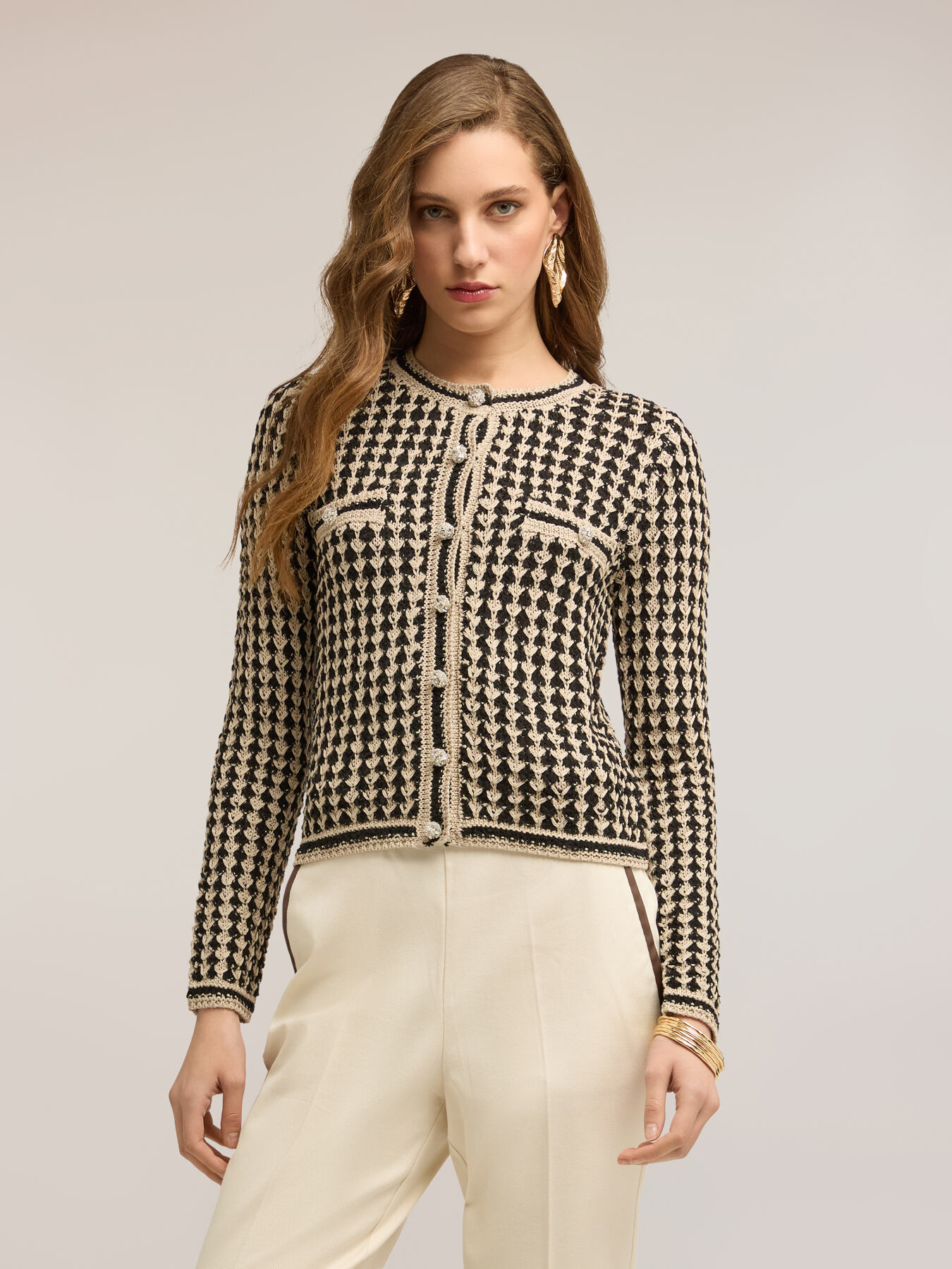 Cardigan in maglia traforata image number 3