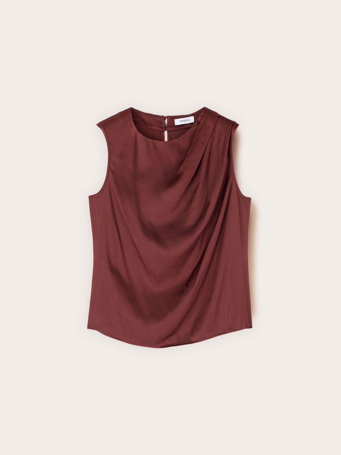 Top in raso con drappeggio asimmetrico image number 4