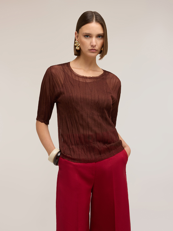 Maglia corta effetto stropicciato
