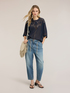 Blusa in georgette con ricami ajour&eacute; image number 2