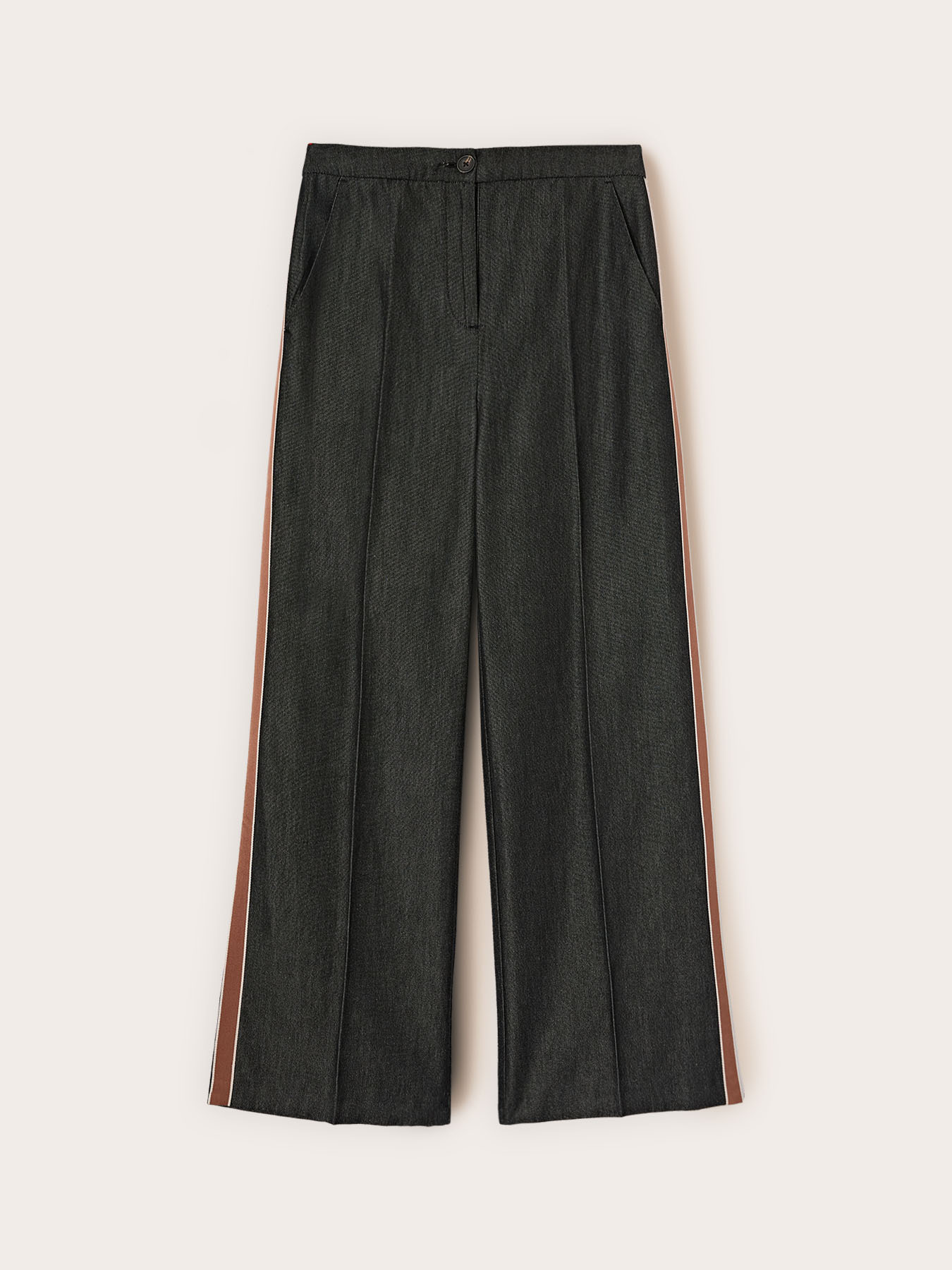 Pantaloni palazzo con bande laterali image number 4