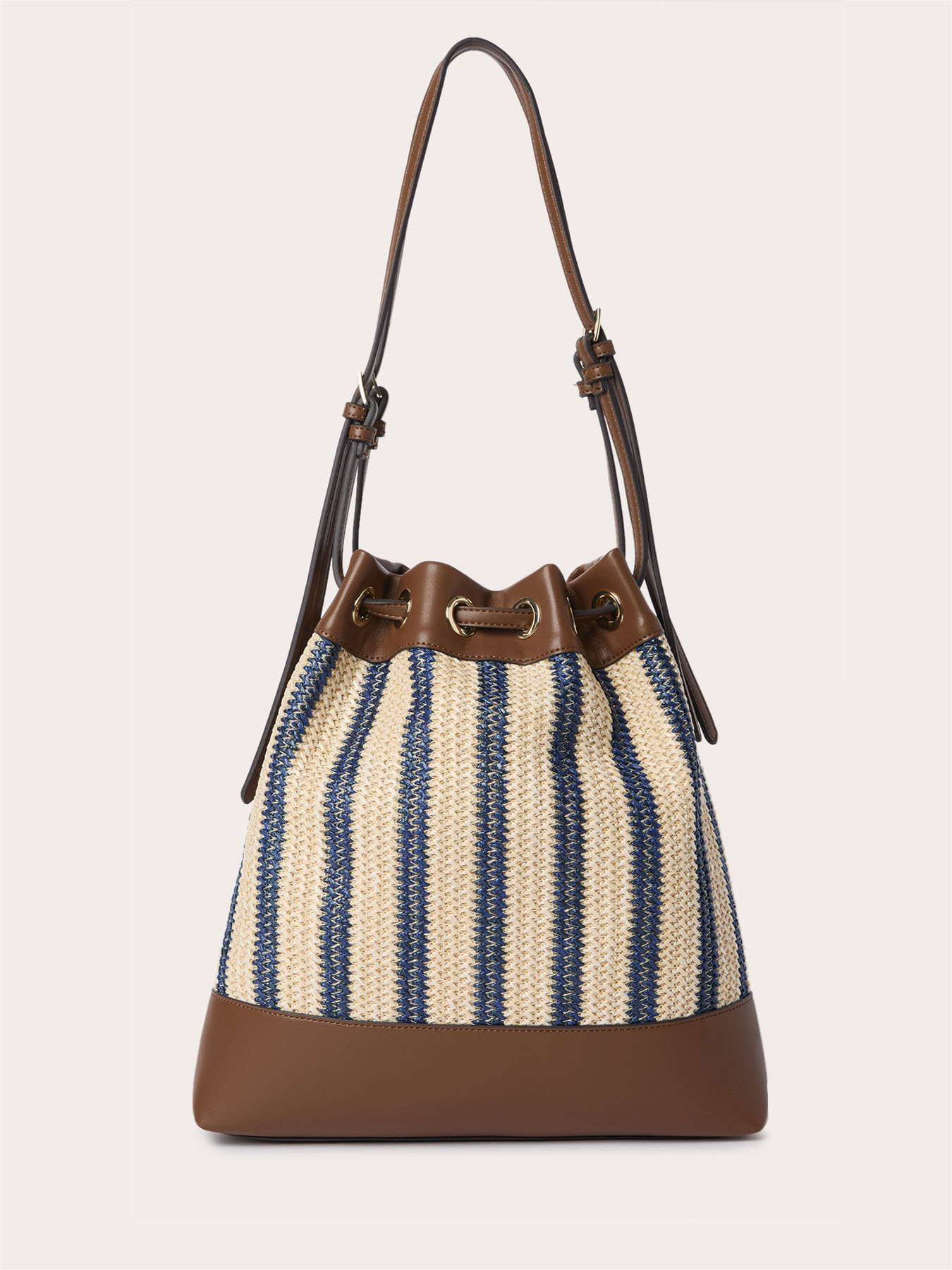 Borsa secchiello intrecciata a righe image number 2