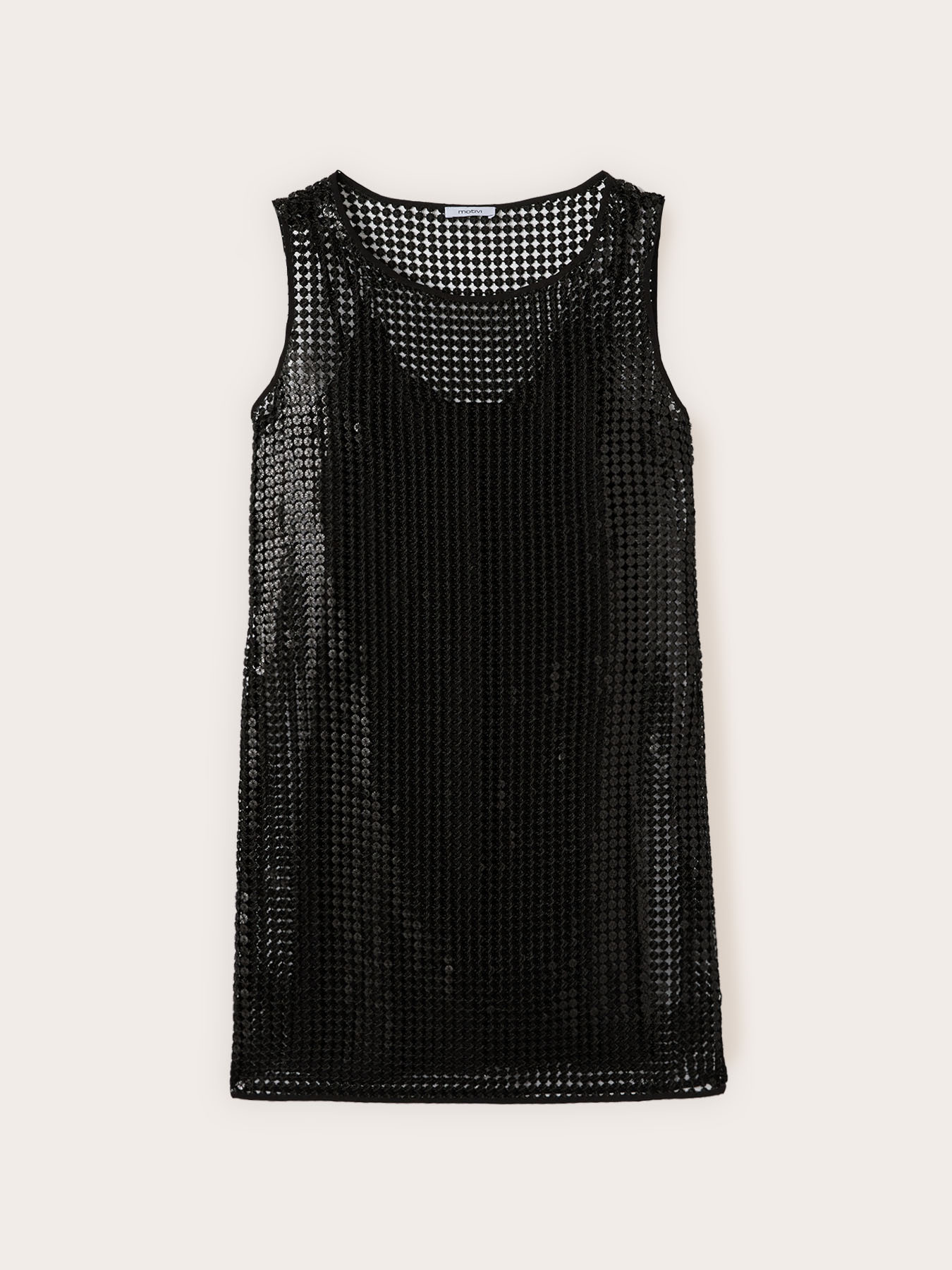 Vestito corto in rete con paillettes image number 4