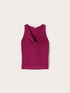 Top con scollo a V drappeggiato e piercing image number 3