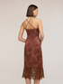 Vestito tubino in raso jacquard con pizzo image number 1