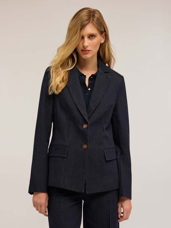 Giacca blazer monopetto in denim