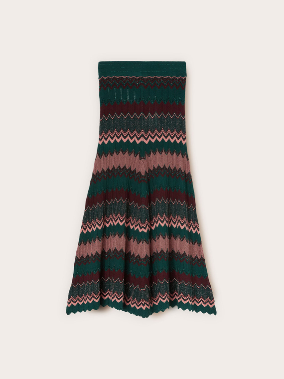 Gonna in maglia fantasia chevron