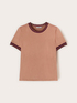 T-shirt con bordi in maglia image number 4