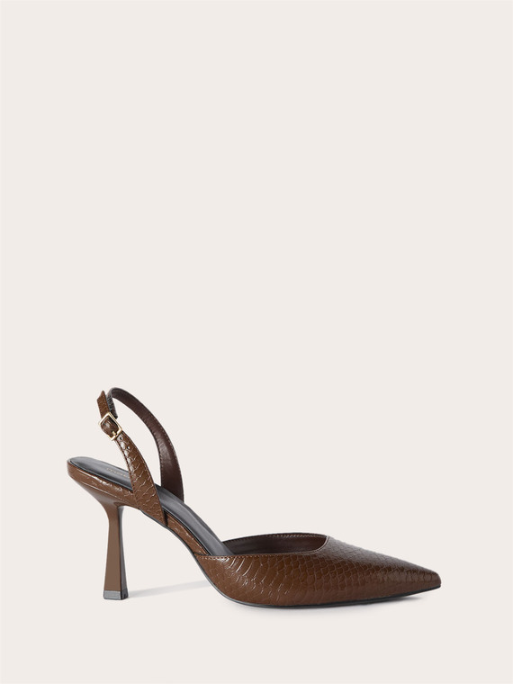 D&eacute;collet&eacute; slingback effetto pitone