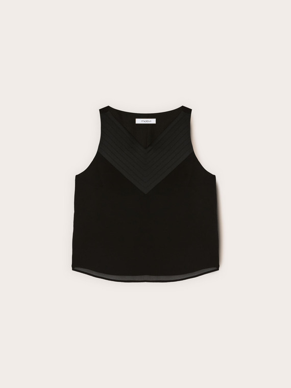 Top in georgette con scollo a V