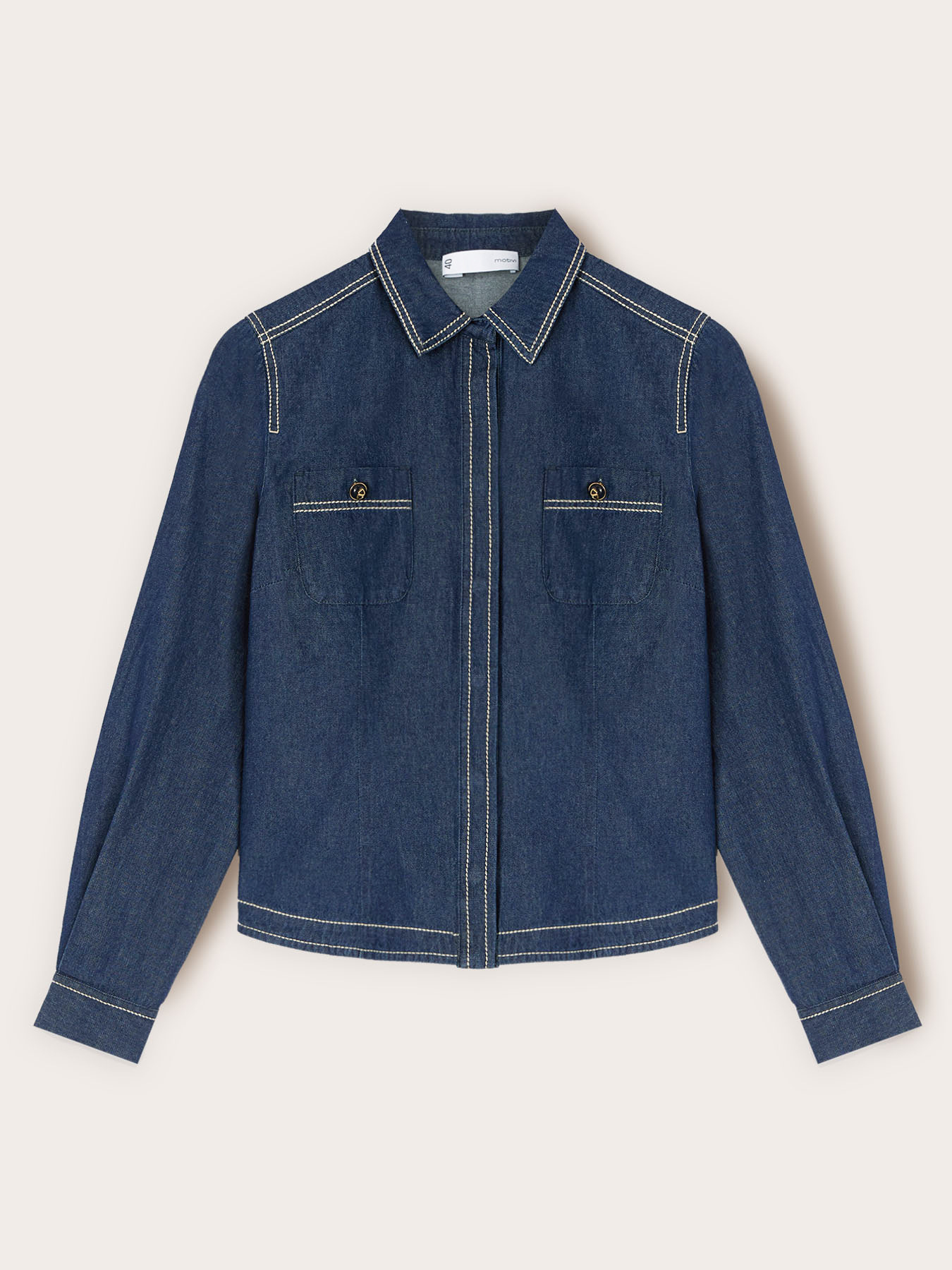 Camicia in denim con tasche image number 4