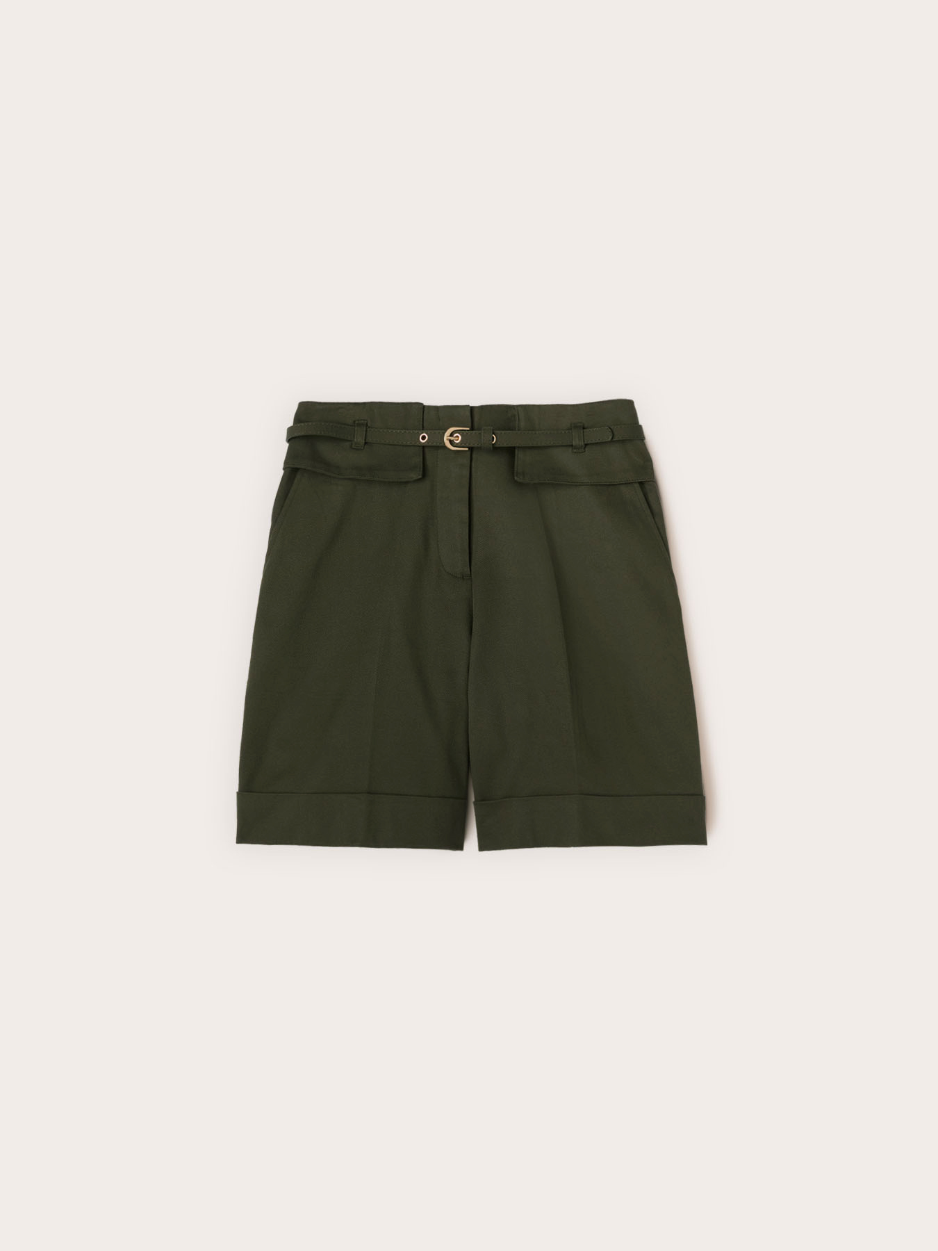 Shorts a vita alta misto cotone image number 0
