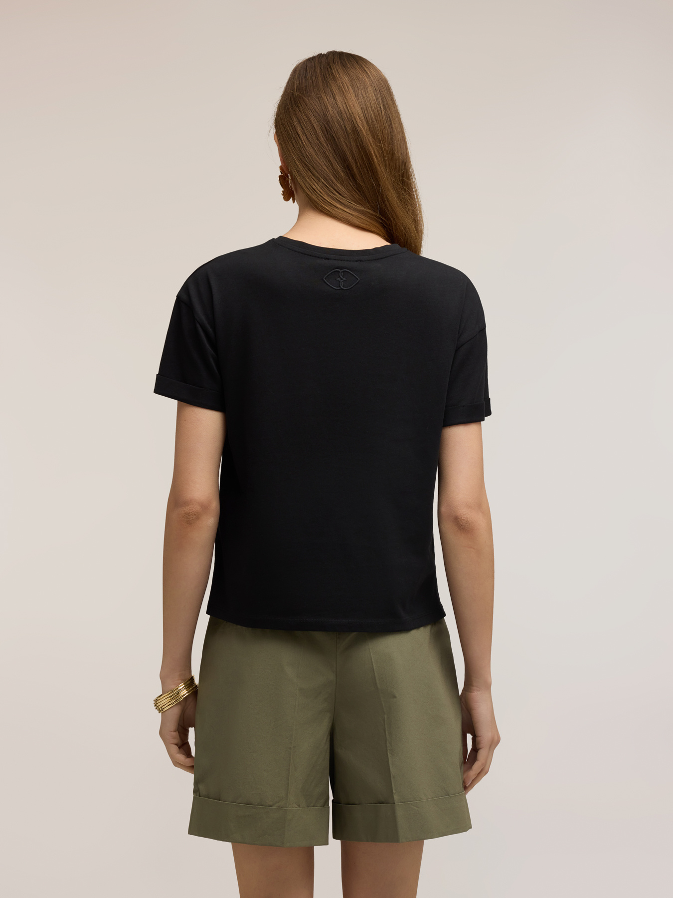 T-shirt boxy con logo ricamato image number 1