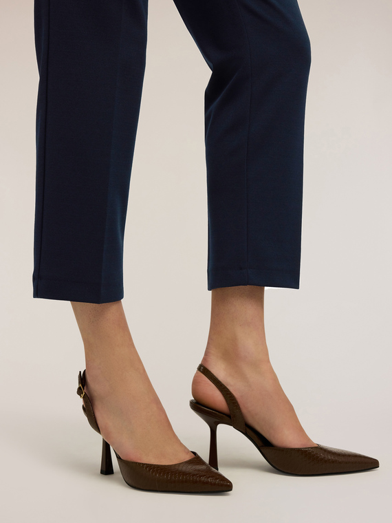 D&eacute;collet&eacute; slingback effetto pitone