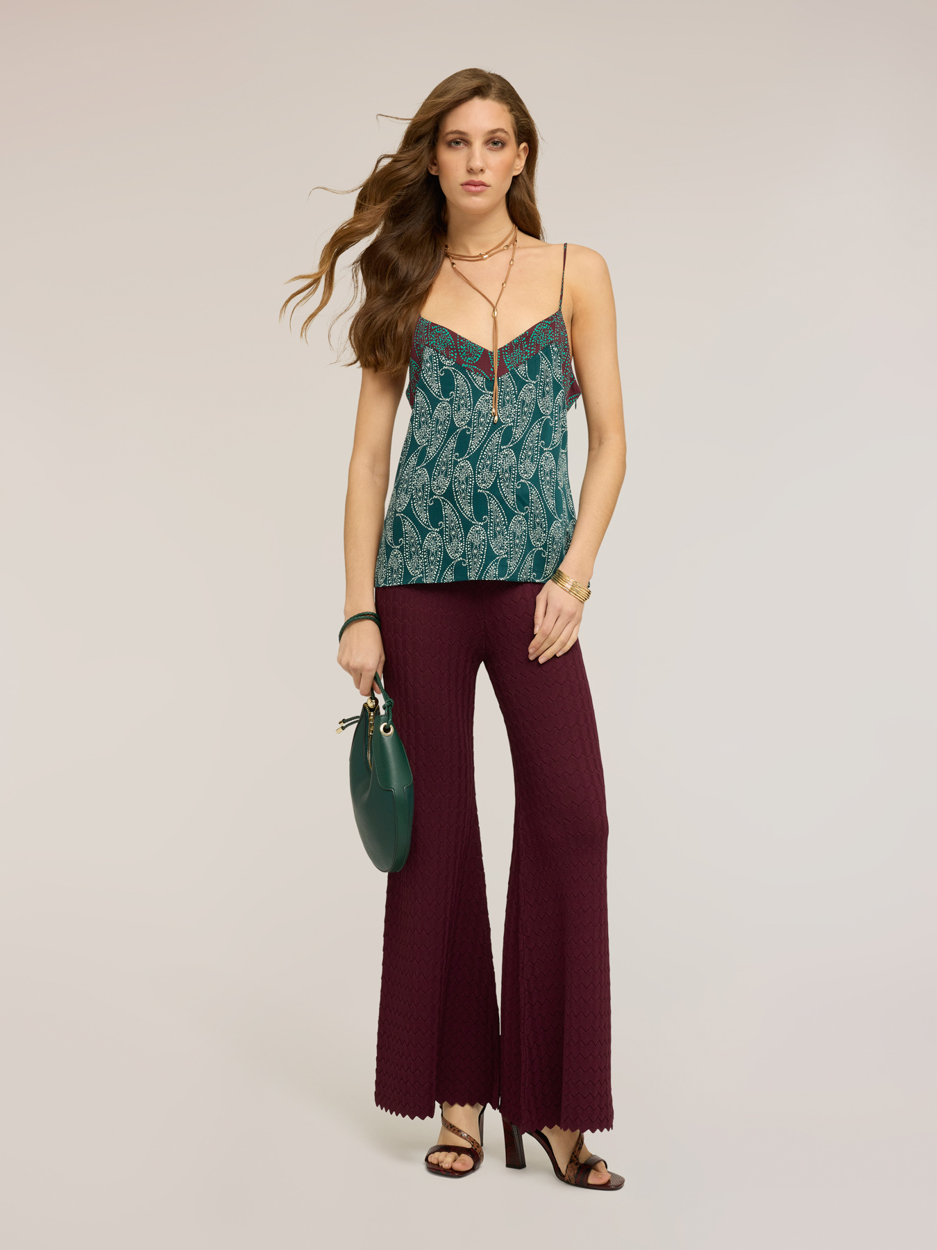 Pantaloni in maglia effetto pizzo image number 0