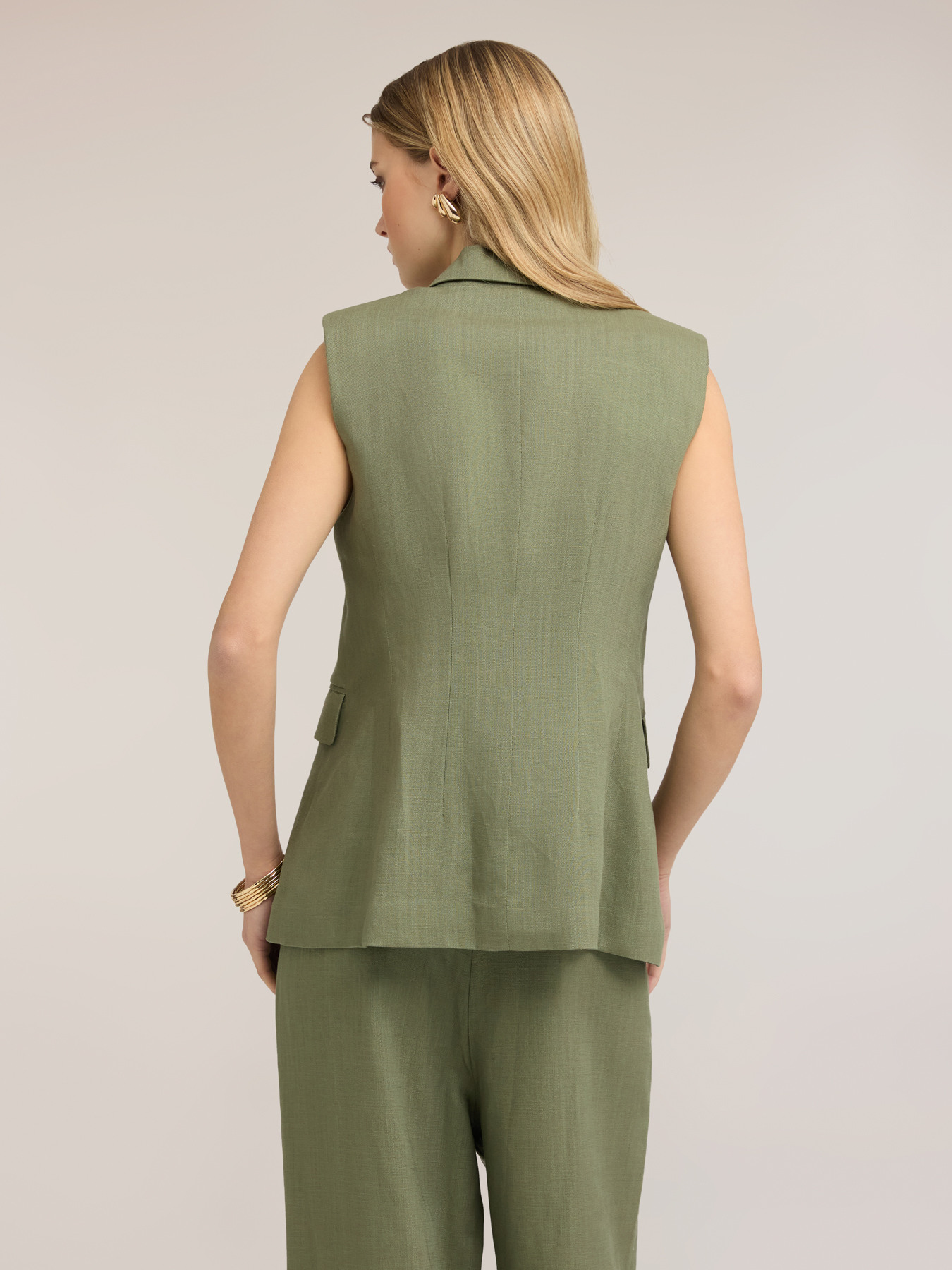 Gilet sartoriale in misto lino image number 1