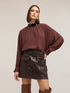 Blusa fluida con colletto ricamato image number 0