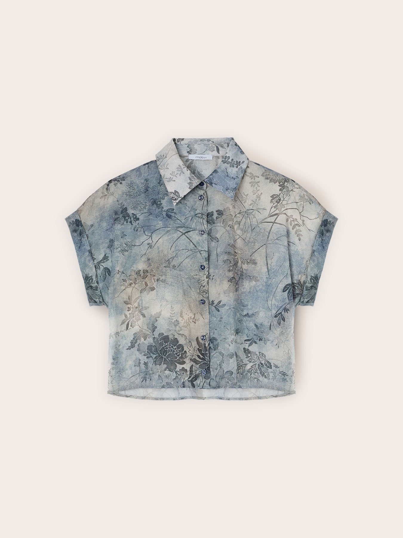 Camicia cropped in mussola di cotone image number 4