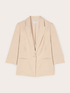 Blazer monopetto in tencel con pizzo image number 4