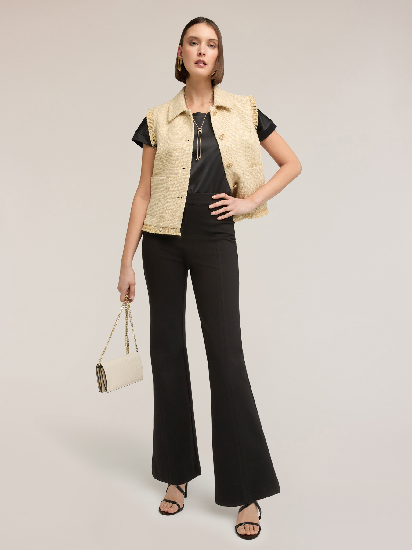 Pantaloni flare in punto milano image number 0