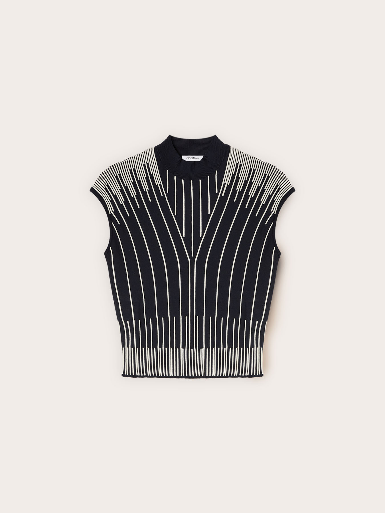 Maglia dolcevita a righe in viscosa image number 4