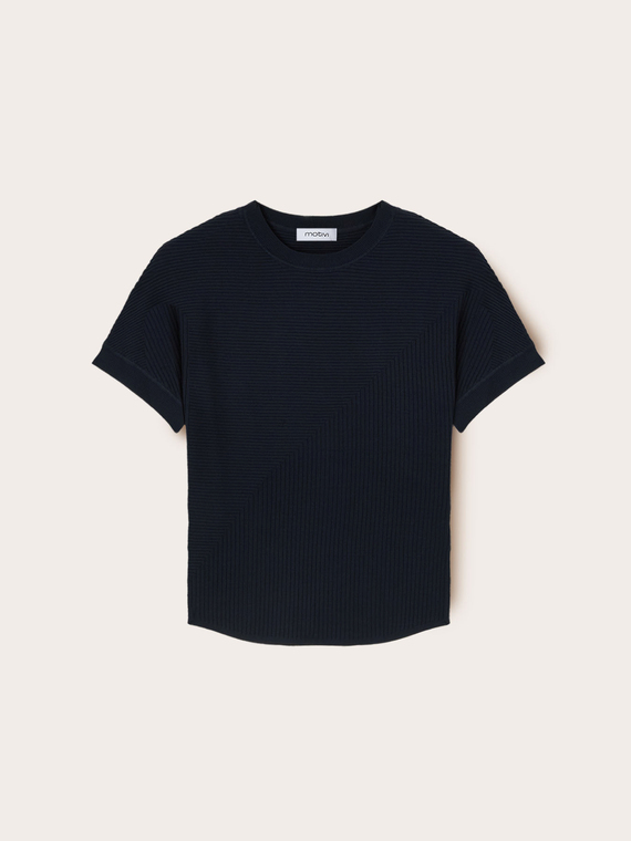 Maglia a coste con manica a kimono