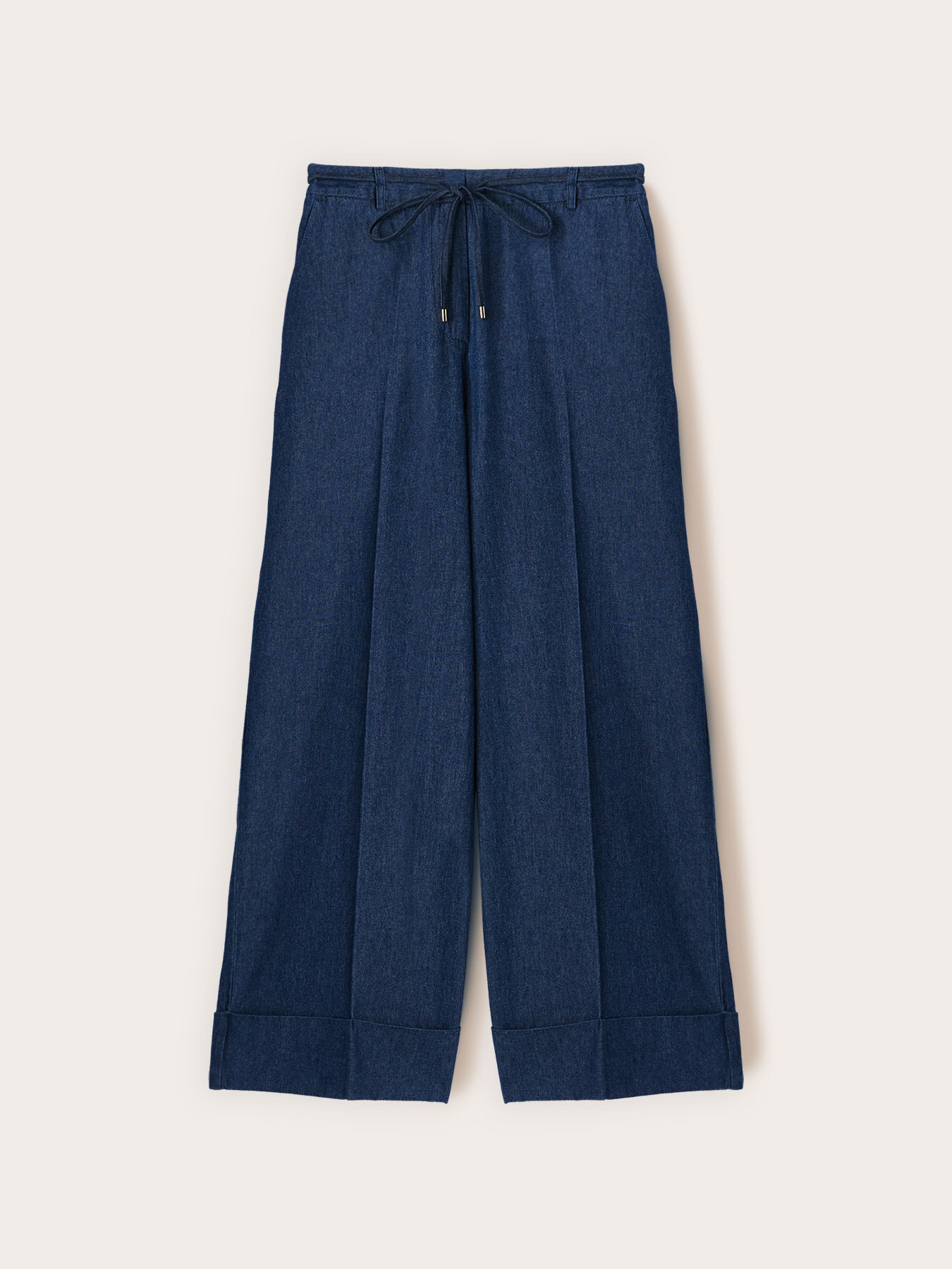 Jeans cropped palazzo con coulisse image number 4