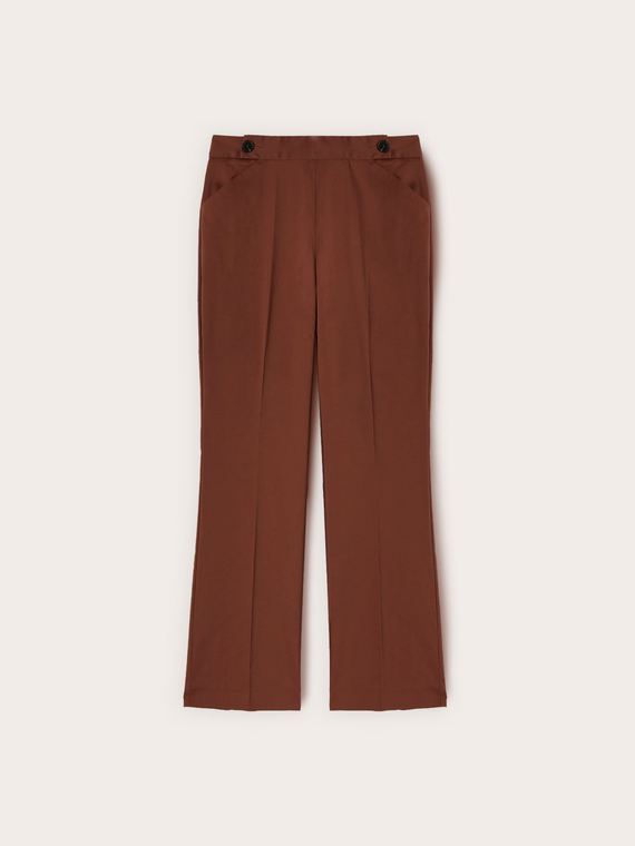 Pantaloni kick flare in cotone tecnico