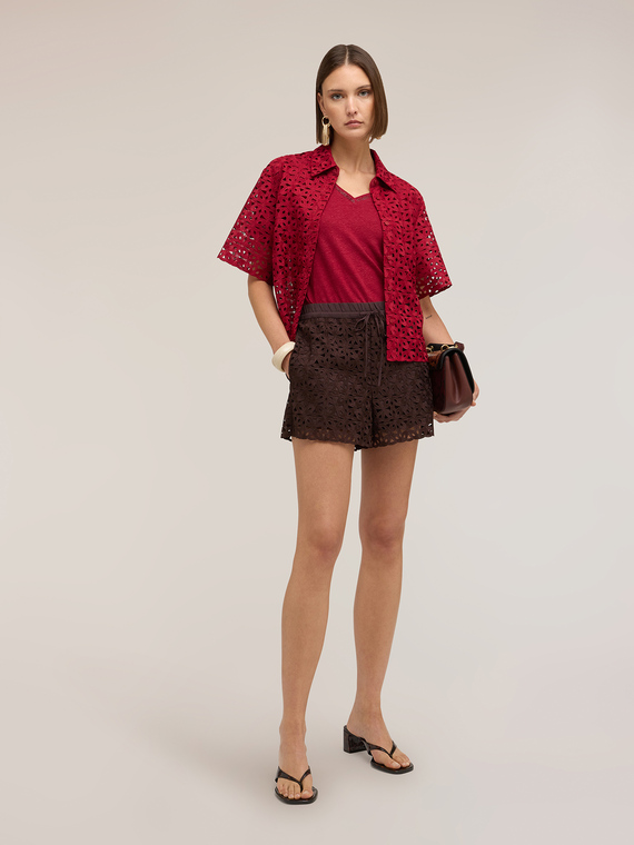 Shorts in pizzo macram&eacute;