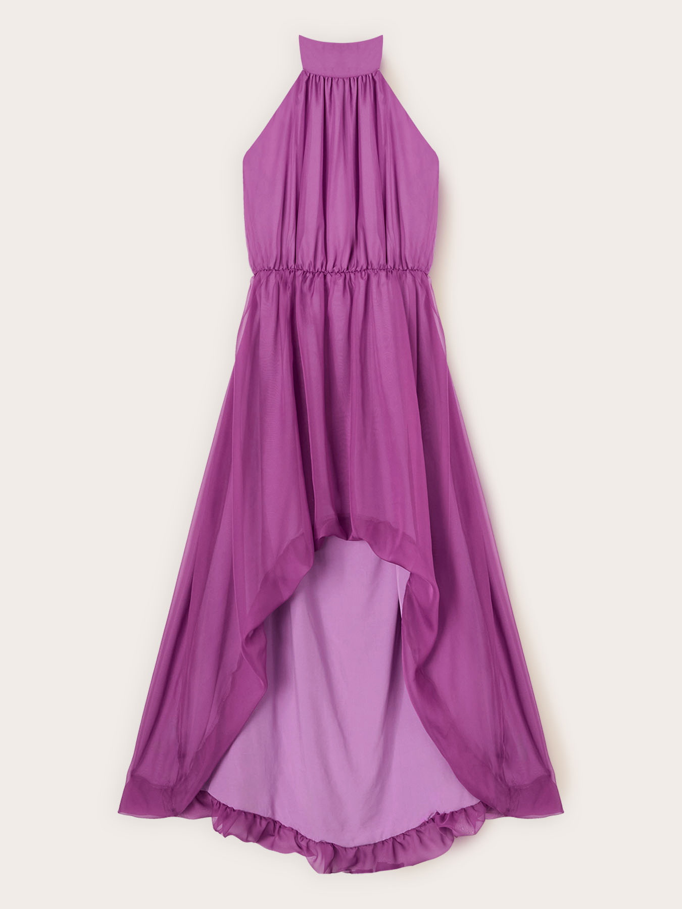 Vestito lungo asimmetrico con schiena scoperta image number 4