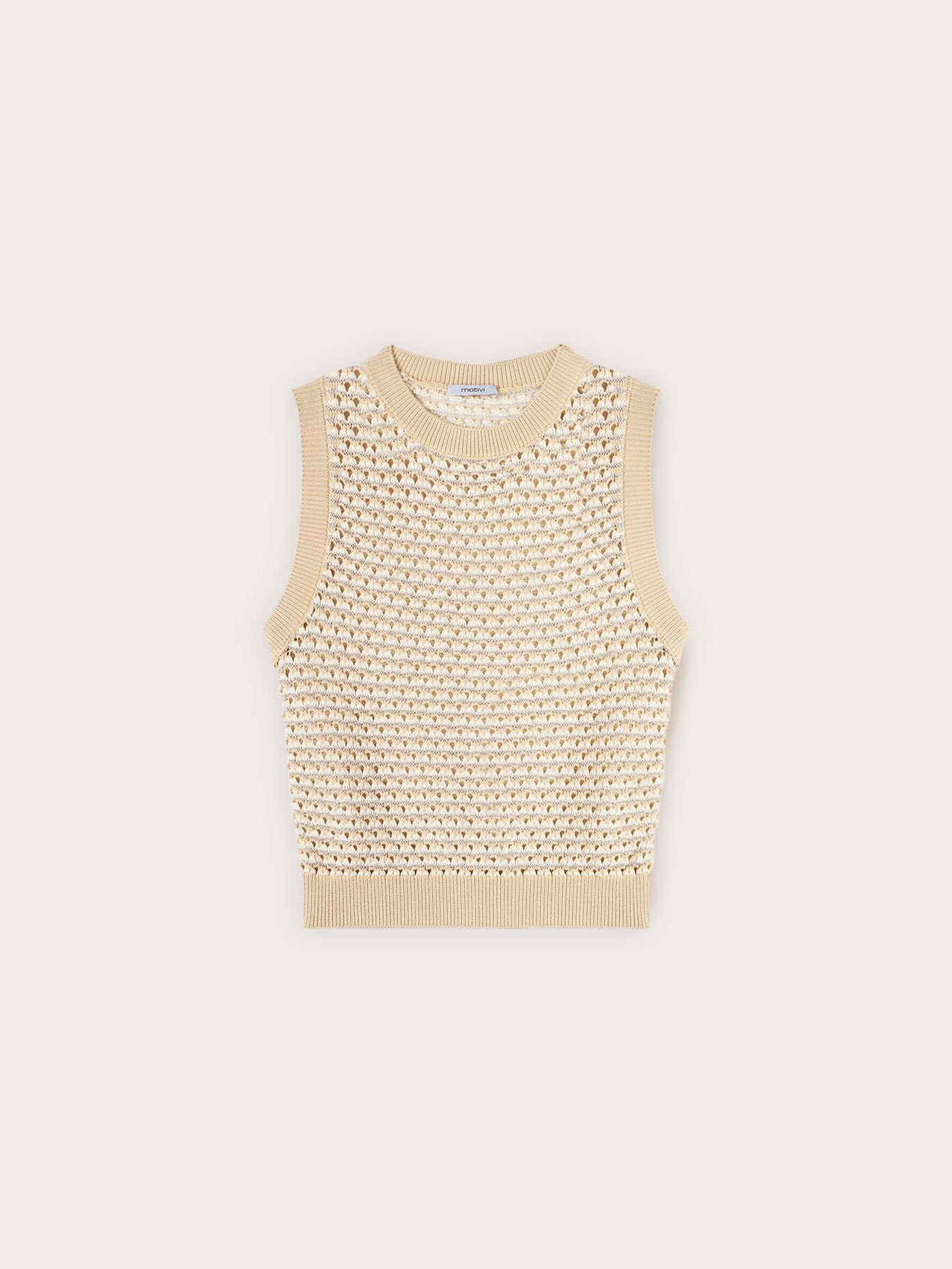 Top in maglia effetto crochet image number 4