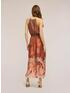 Vestito lungo in raso con stampa tropicale image number 1