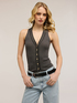 Top in maglia lurex con bottoni image number 0