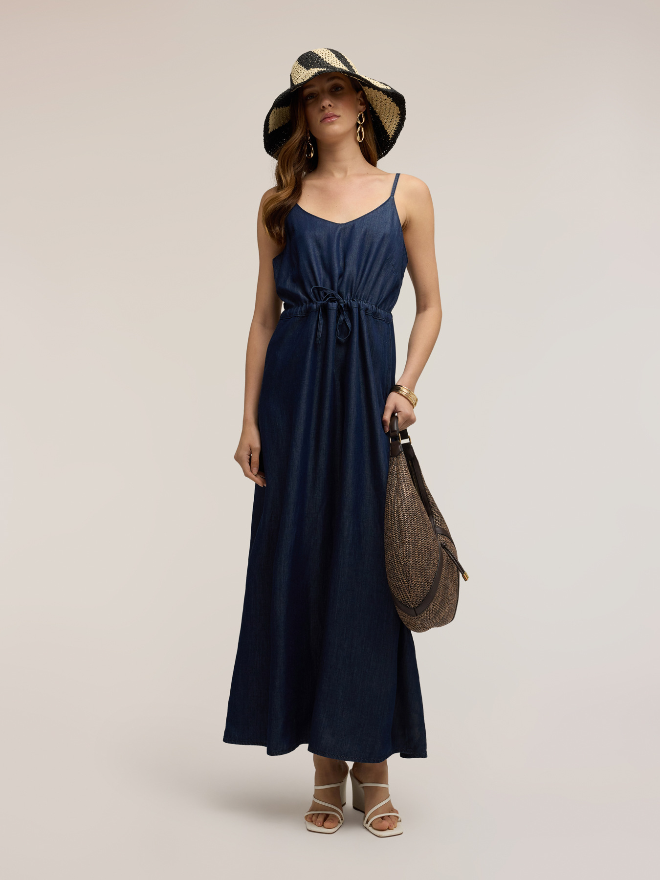 Vestito lungo in denim lyocell image number 3