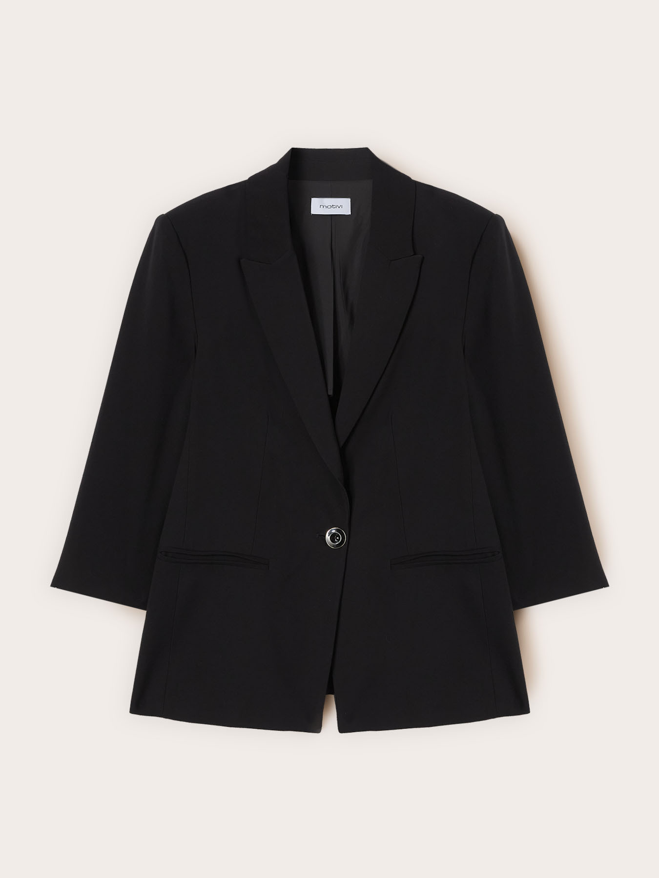 Blazer monopetto in tencel con pizzo image number 4