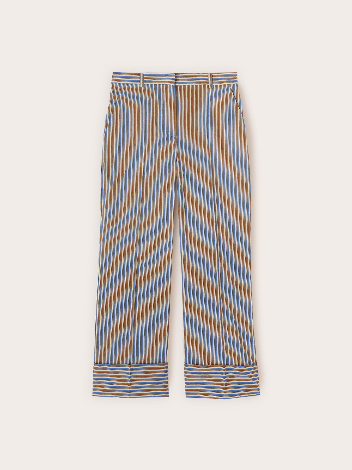Pantaloni cropped a righe in misto cotone image number 4