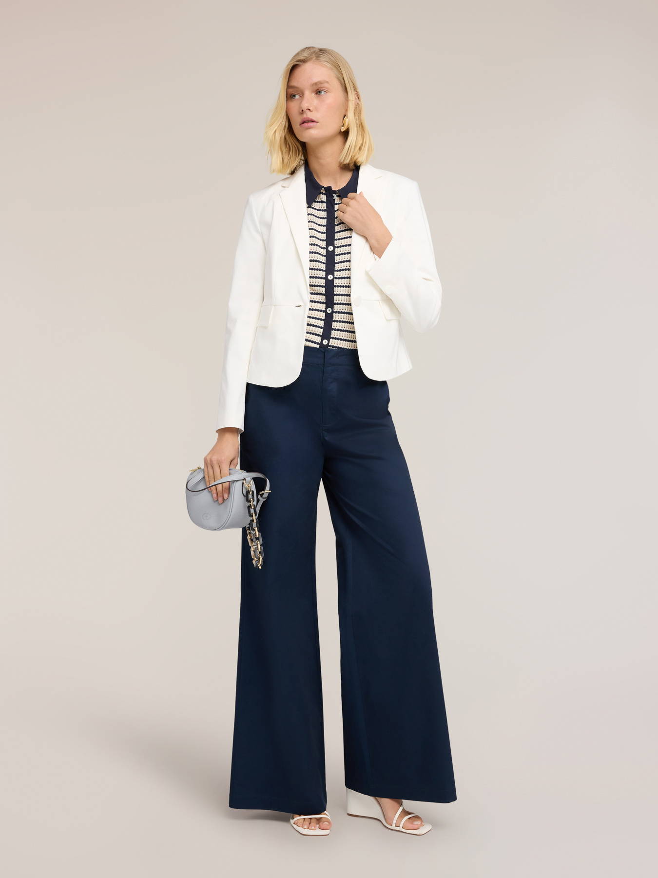 Blazer sartoriale in misto cotone image number 0