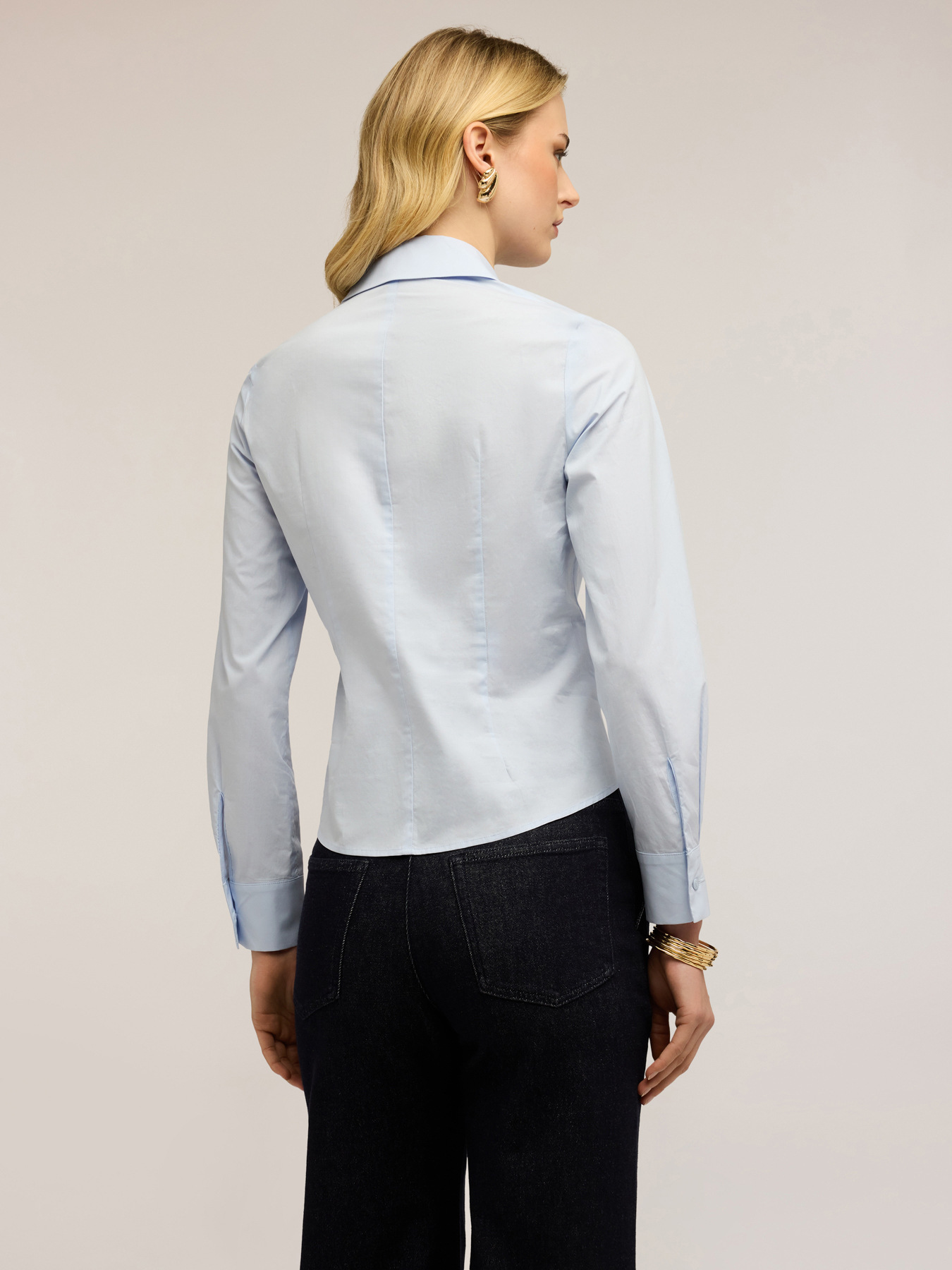 Camicia in popeline con nodo image number 1