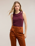 Top in misto lino con cut-out sulle spalle image number 3