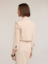 Blazer spencer in misto lino a righe image number 1