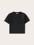 T-shirt in jersey con applicazioni floreali image number 4