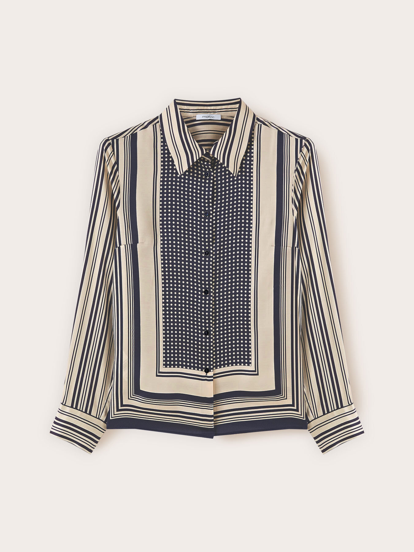 Camicia in raso fantasia foulard image number 4