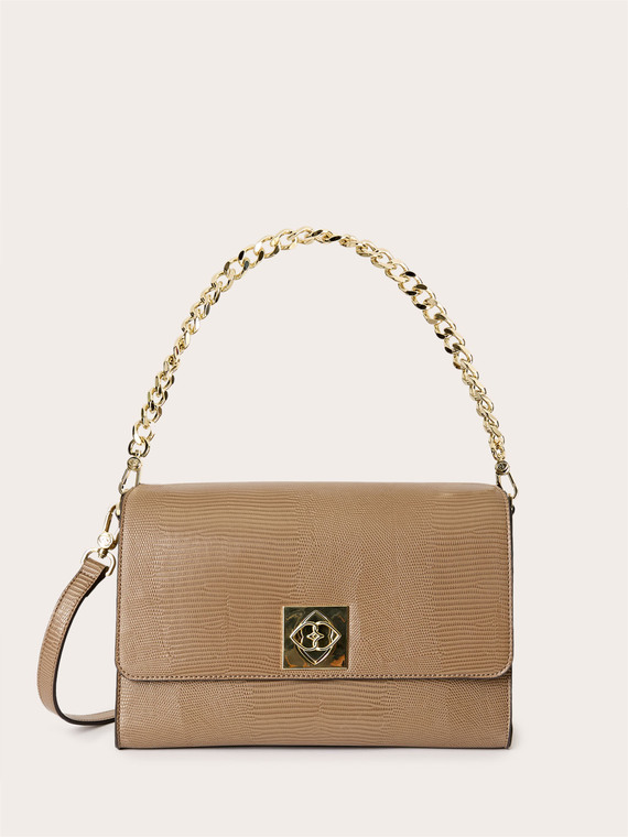 Borsa tracolla con catena e nottolino