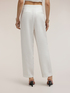 Pantaloni con pince al fondo misto lino image number 1