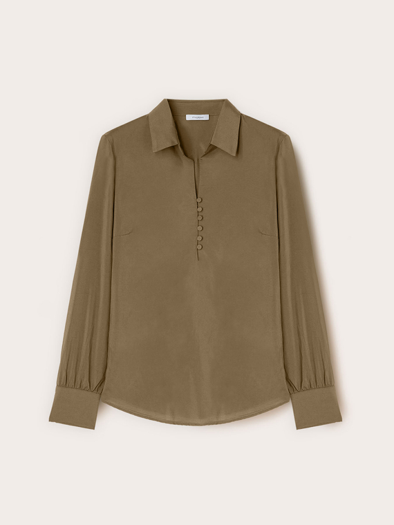 Blusa in raso con colletto