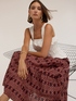 Gonna svasata maxi in voile con stampa geometrica image number 3
