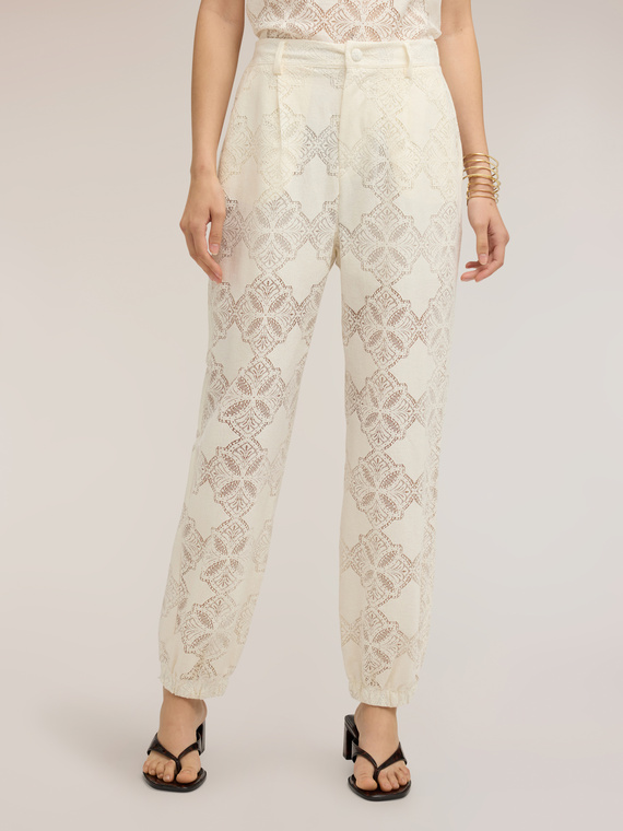 Pantaloni jogging in pizzo