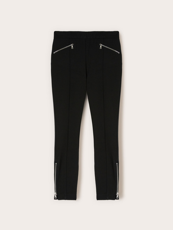 Pantaloni slim in punto milano